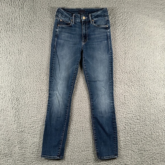 Mother Jeans Women‎ 24 Blue The Looker Crop in On The Edge Made In USA - Picture 1 of 14